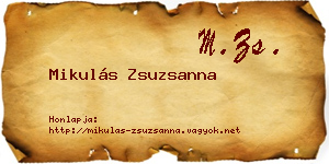 Mikulás Zsuzsanna névjegykártya